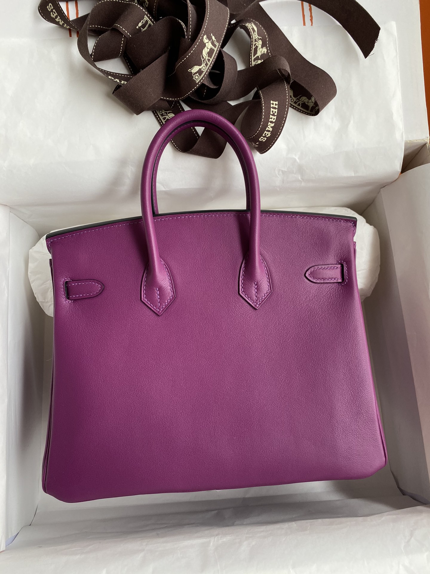 Hermes Birkin 30CM Swift Leather Handbag Purple